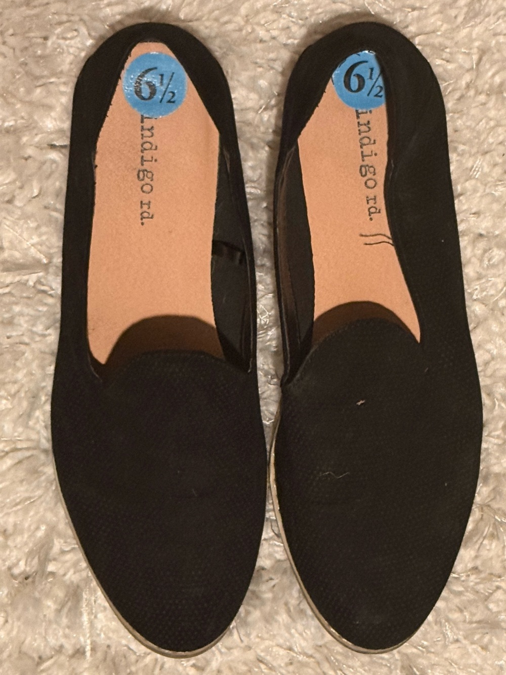 Indigo Black Slip-On Flats